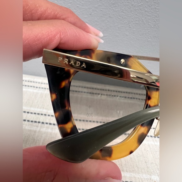 PRADA 49MM UNISEX Tortoise Angular-Frame Prescription Sunglasses With Case - Picture 8 of 10